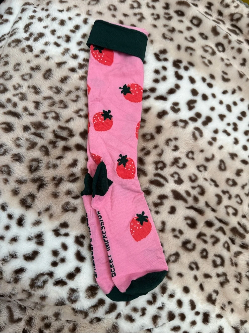 Figs UNISEX Pink Strawberry Print Compression Socks